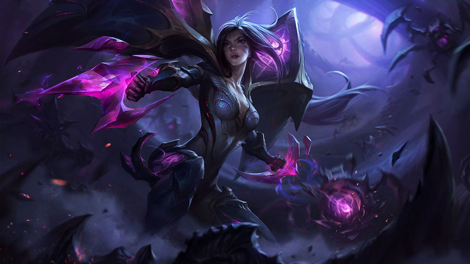 Kai'Sa, Daughter of the Void, in her living armour — League of Legends splash art